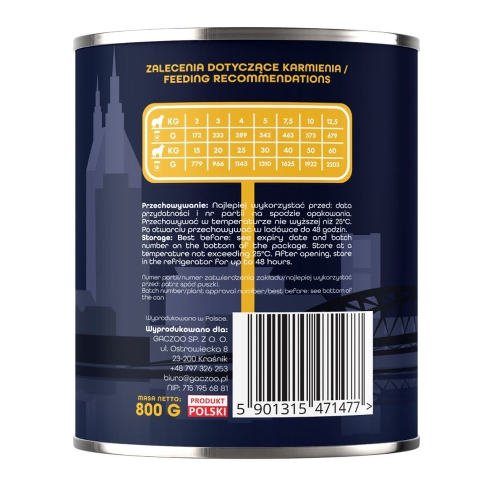 Gaczoo Miejska Miska karma mokra dla psa Ramen Style 800g